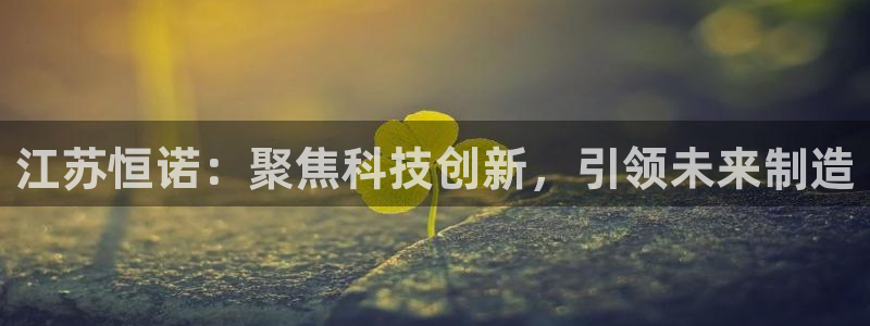 cq9电子跳更高：江苏恒诺：聚焦科技创新，引领未来制造