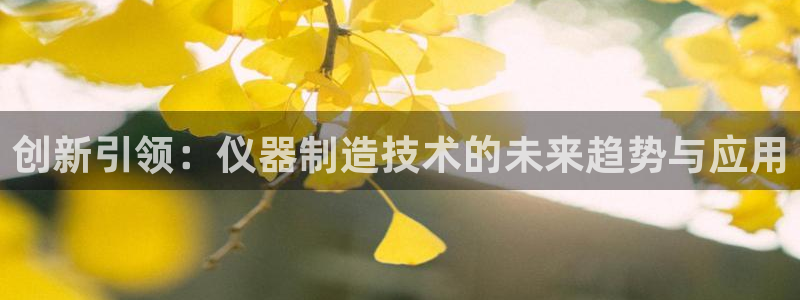 cq9电子宙斯下载：创新引领：仪器制造技术的未来趋势与应用