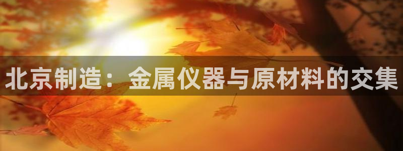 cq9电子游戏官方：北京制造：金属仪器与原材料的交集
